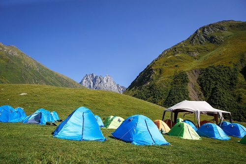 Camping dans les montagnes du Vercors